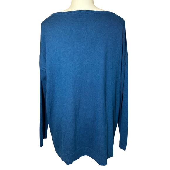 Talbots Size 1Xp Crew Neck Long Sleeve Side Button Pullover Lambswool Sweater - Picture 3 of 8